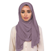 ANKOMINA Women Solid Color Bubble Chiffon Long Scarf Shawl Fashion Soft Muslim Hijab Head Wrap Scarves